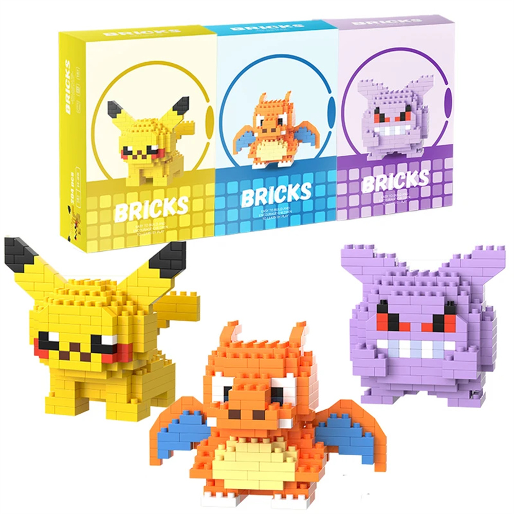 Model Kit Figures - Pokemon Micro Building Blocks Pikachu Dragonite