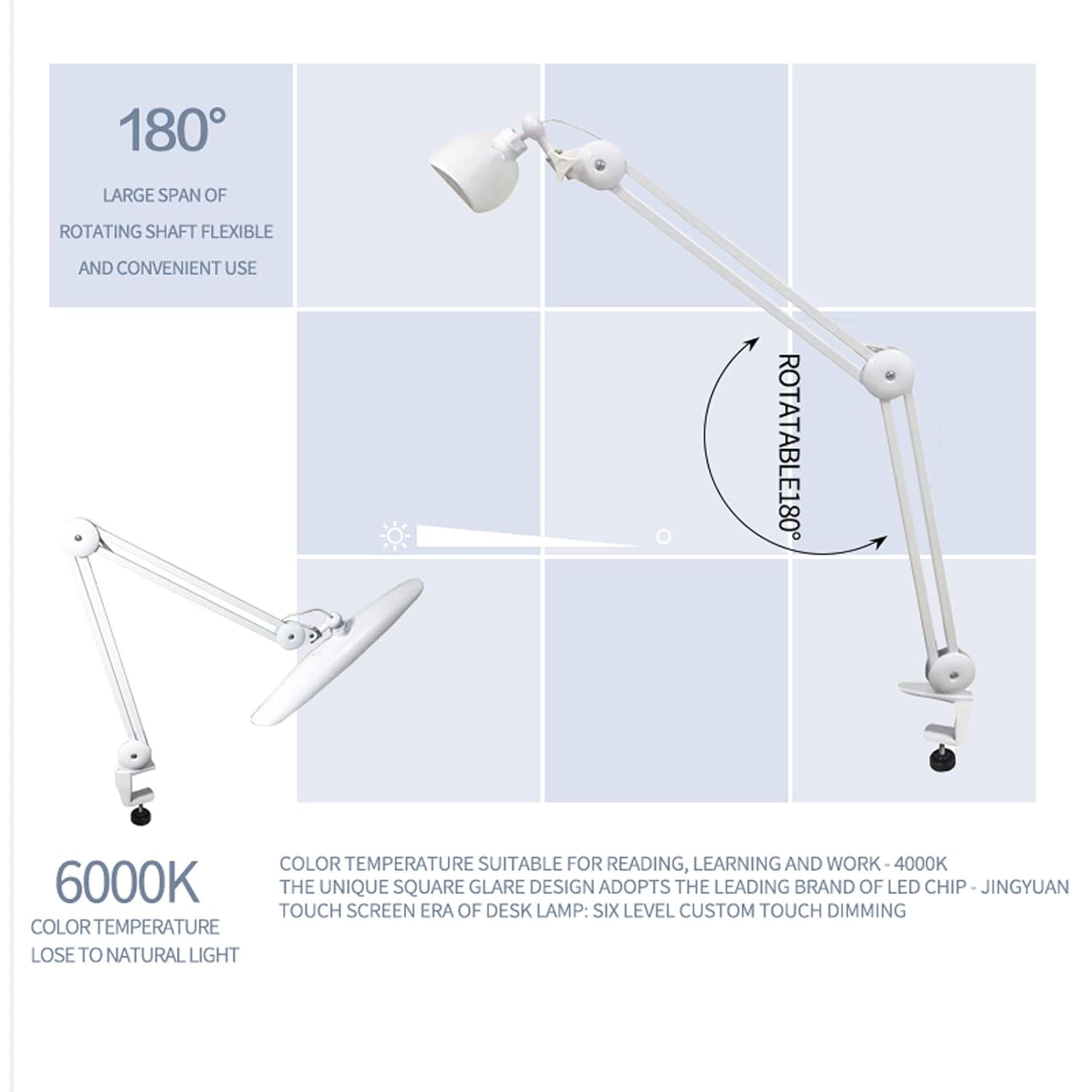 24W LED Desk Lamp with Clam 19 - Model Kit Led recension och pris