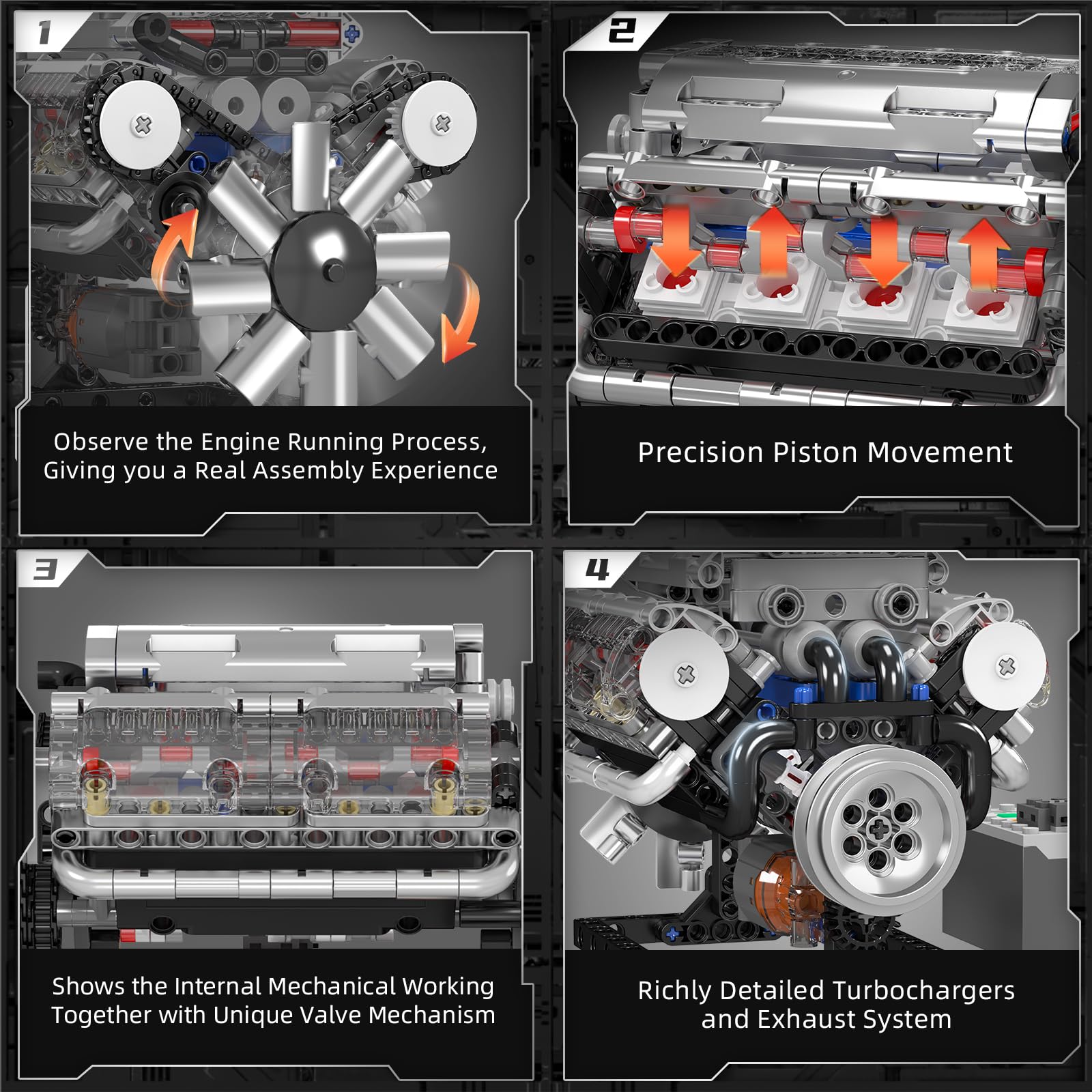 Mould King 10088 V8 Engine Bui - Model Kit Engine V8 recension och pris