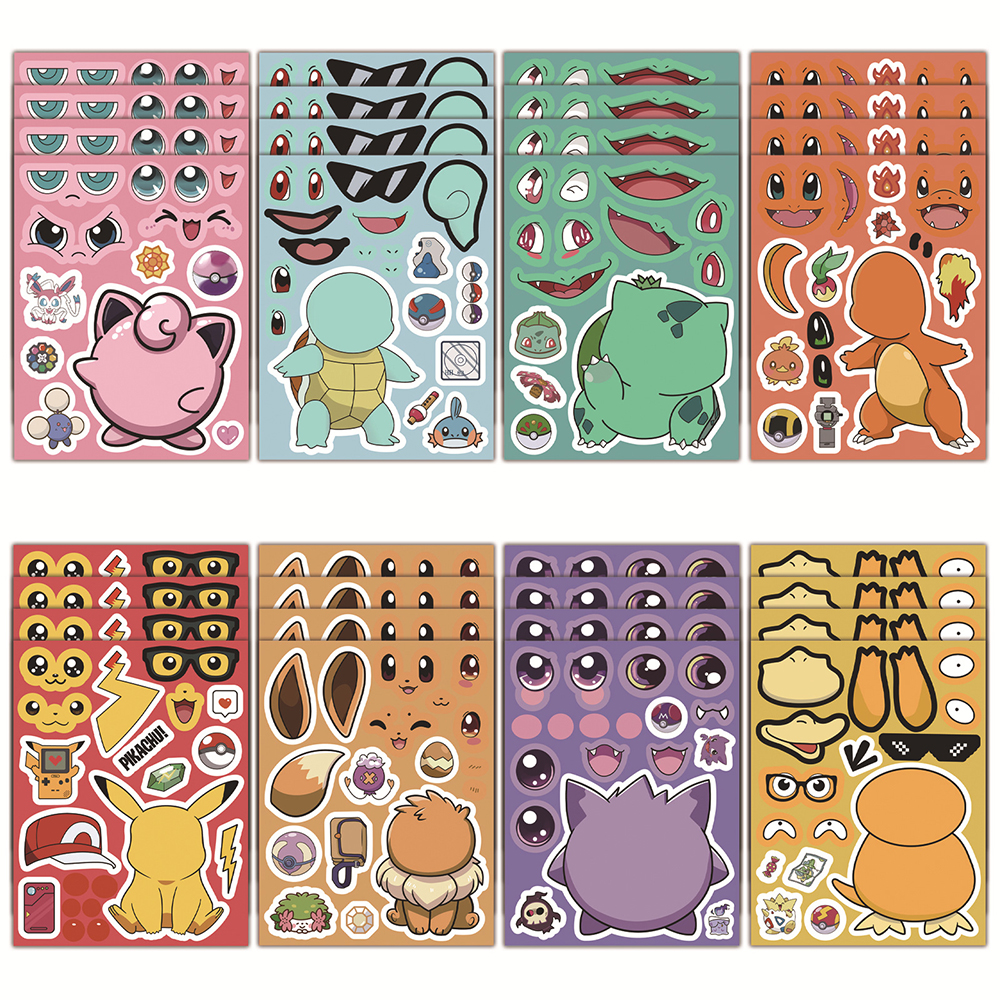 16 Sheets Pokemon Make a Face  - Model Kit Diorama recension och pris