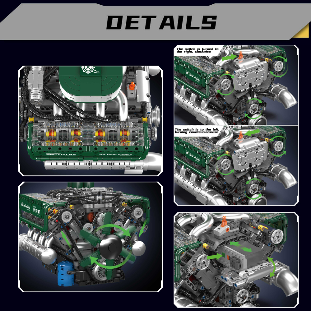 Mould King 10182 V8 Tank Engin - Model Kit Engine V8 recension och pris