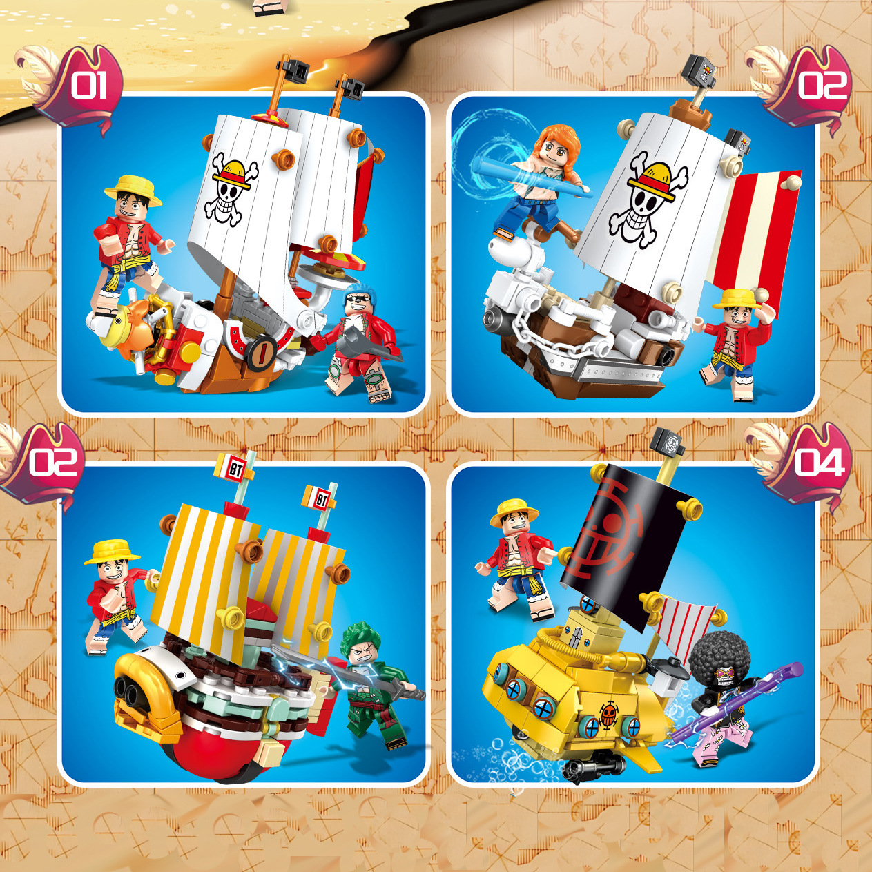 **Anime One Piece Thousand Sun - Model Kit Thousand Sunny recension och pris