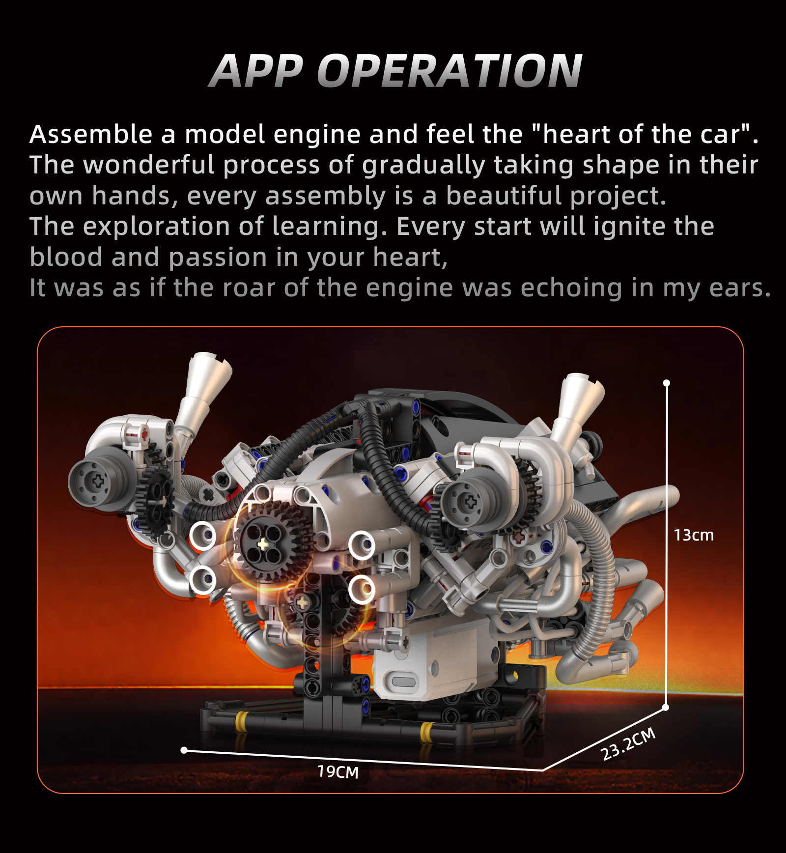 K96213 770pcs V8 Engine Model  - Model Kit Engine V8 recension och pris