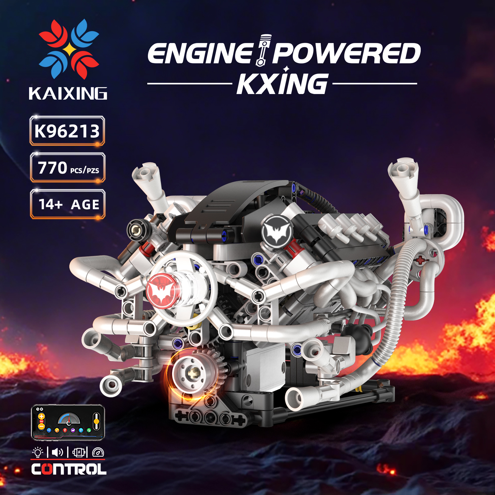 K96213 770pcs V8 Engine Model  - Model Kit Engine V8 recension och pris