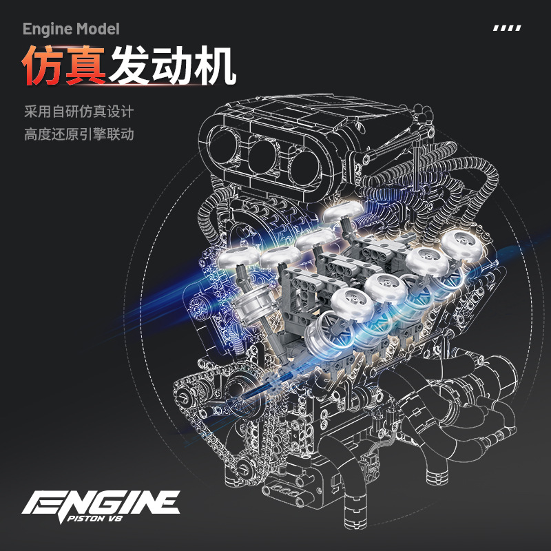 Y15001 Supercar V8 engine Mode - Model Kit Engine V8 recension och pris
